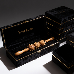 Body Massage Stick Manufacturer - Custom Logo Natural Wooden Therapy Lymphatic Drainage Wooden Stick Massager Back Roller