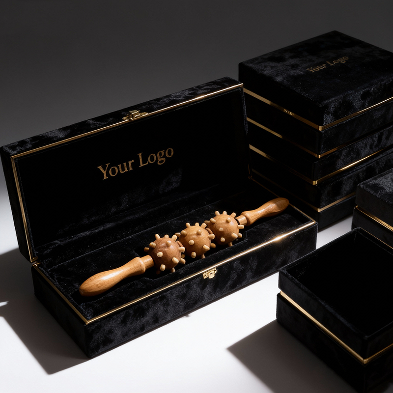 Body Massage Stick Manufacturer - Custom Logo Natural Wooden Therapy Lymphatic Drainage Wooden Stick Massager Back Roller