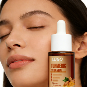 Face Serum Manufacturer - Private Brand 30ml Whitening Turmeric Rosemary Extract Serum Vitamin C Deep Hydrating Prevent Acne Smooth