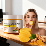 Cleansing Pads Manufacturer - Private Label Facial Care Cotton Pads 60 Count with Turmeric & Kojic Acid Anti-Acne Exfoliating