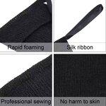 Exfoliating Bag Manufacturer - Black Soap Bag with Drawstring Shower Bath Exfoliation All Natural Nylon Cleaning Tool