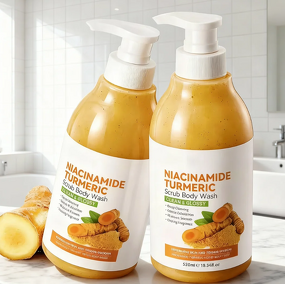 Body Wash Manufacturer - OEM Kojic Acid Scrub Body Wash Cleans Skin Sterilizes Exfoliation Moisturizes