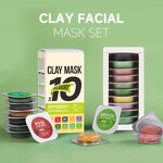 Clay Mask Kit Manufacturer - Private Label Organic Claymask Kit Turmeric Green Tea Pink Rose Avocado Face Mud Clay Mask Travel Pack