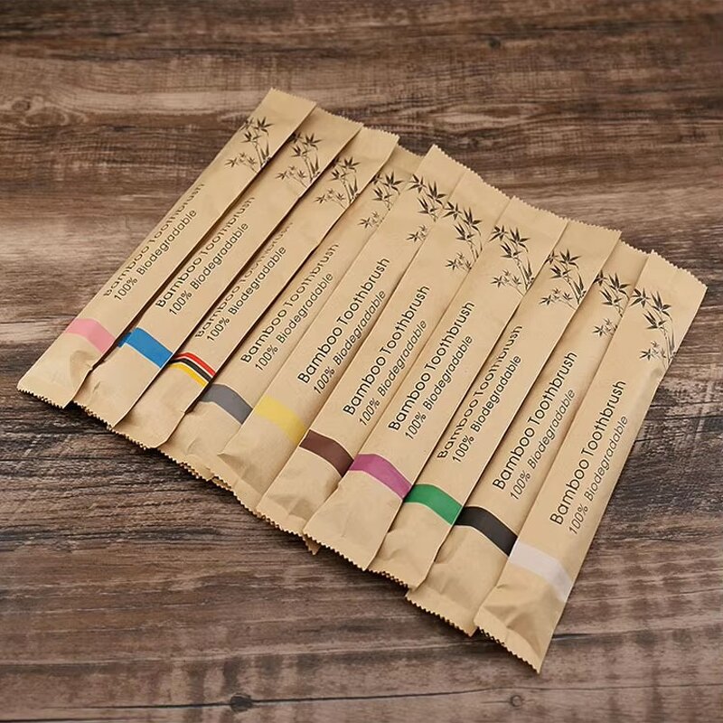 Bamboo Toothbrush Manufacturer - OEM Wholesale 100% Eco Friendly Biodegradable Color Brush Kids Adult Disposable Soft Bamboo Toothbrush