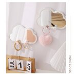 Makeup Mirror Manufacturer - Hot Selling Clouds Shape Girls` Desktop Mirror Private logo High Quality PVE Makeup Mirror Hanging Holes