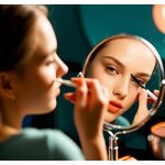 Makeup Mirror Manufacturer - Custom Logo 5X/10X/20X Rotation Double Sided Vanity Frame Cosmetic Makeup Mirror with Led Light