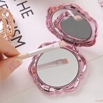 Pocket Mirror Manufacturer - OEM New Custom Logo Folding Handheld Mirror Compact Vanity Rose Pocket Mirror for Women Double-sided