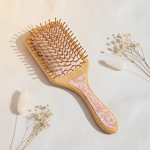 Hair Brush Set Manufacturer - Custom logo Acetate Bamboo Curly Hair Straightening Dryer Brush for Women
