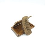 Makeup Mirror Manufacturer - Hot Selling Natural Bamboo Cute Compact Mirror Private logo Big Size Bear Compact Mirror for Girls