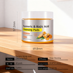 Cleansing Pads Manufacturer - Private Label Facial Care Cotton Pads 60 Count with Turmeric & Kojic Acid Anti-Acne Exfoliating