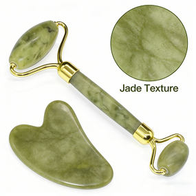 Facial Massager Set Manufacturer - High Quality Natural Resin Quartz Jade Roller with Guasha Stone Anti-Aging Set