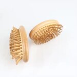 Hair Brush Manufacturer - Eco Friendly Natural Bamboo Small Air Bag Comb Round Wood Pins Anti Static Without Handle