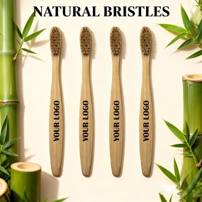 Toothbrush Manufacturer - Private Logo Wholesale Natural Boar Hair Bristle Vegan Deep Cleaning Soft Bristle Bamboo Toothbrush