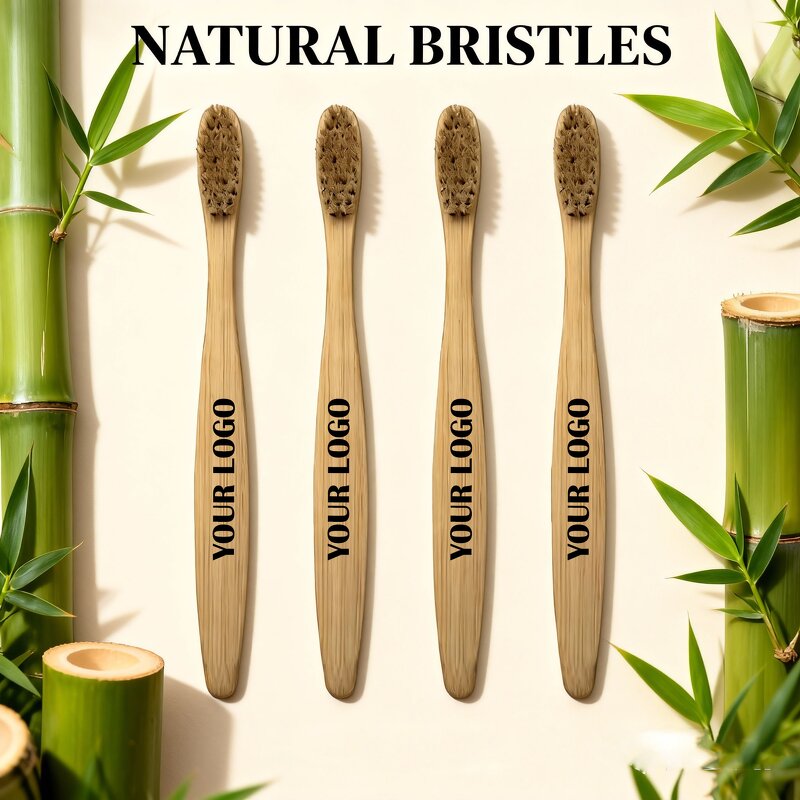 Toothbrush Manufacturer - Private Logo Wholesale Natural Boar Hair Bristle Vegan Deep Cleaning Soft Bristle Bamboo Toothbrush