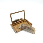 Makeup Mirror Manufacturer - Hot Selling Natural Bamboo Cute Compact Mirror Private logo Big Size Bear Compact Mirror for Girls