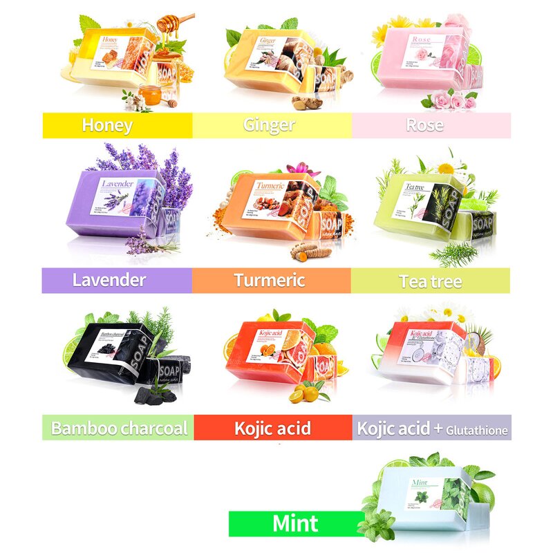 Bath Soap Manufacturer - Wholesale Turmeric Papaya Honey Sea Salt Rose Acne Dark Spots Removal Body Soap
