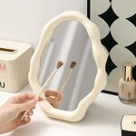 Makeup Mirror Manufacturer - Custom Logo Irregular Design Cloud Shaped Makeup Vanity Mirror Plastic Cosmetic Desk Tabletop Mirrors
