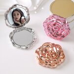 Pocket Mirror Manufacturer - OEM New Custom Logo Folding Handheld Mirror Compact Vanity Rose Pocket Mirror for Women Double-sided