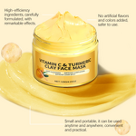 Clay Mask Manufacturer - Customized 120Ml Whitening Facial Moisturizing Turmeric Vitamin C Clay Blackhead Mud Mask With Brush