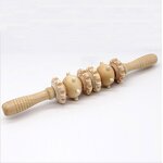 Body Massage Stick Manufacturer - Custom Logo Natural Wooden Therapy Lymphatic Drainage Wooden Stick Massager Back Roller
