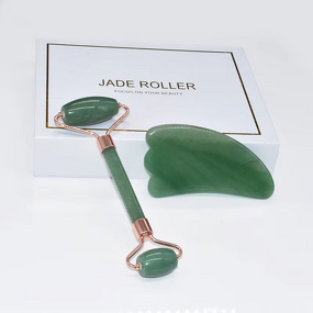 Facial Massager Set Manufacturer - Custom Logo Natural Jade Roller Anti-Aging Gua Sha Gift Box Body Neck Eye Care