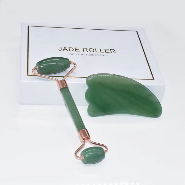 Facial Massager Set Manufacturer - Custom Logo Natural Jade Roller Anti-Aging Gua Sha Gift Box Body Neck Eye Care