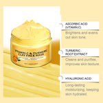 Clay Mask Manufacturer - Customized 120Ml Whitening Facial Moisturizing Turmeric Vitamin C Clay Blackhead Mud Mask With Brush