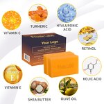 Bath Soap Manufacturer - Custom Logo Organic Natural Facial Dark Spots Remover Anti-Acne Turmeric Handmade Soap