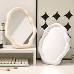 Makeup Mirror Manufacturer - Custom Logo Irregular Design Cloud Shaped Makeup Vanity Mirror Plastic Cosmetic Desk Tabletop Mirrors