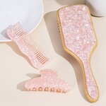 Hair Brush Set Manufacturer - Custom logo Acetate Bamboo Curly Hair Straightening Dryer Brush for Women