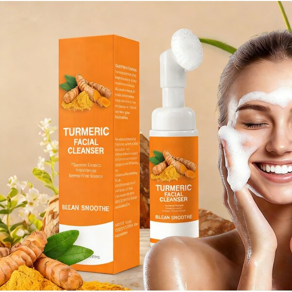 Facial Cleanser Manufacturer - Private Label Turmeric Kojic Acid Facial Cleaning Mousse Skin Brightens Foam Cleanser