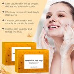 Facial Cleanser Set Manufacturer - Private Label Lemon Turmeric Kojic Acid Brightening Glow Organic Foam Facial Cleanser Soap Skincare Set