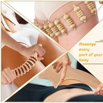 Massage Roller Manufacturer - Hot Selling Neck Back Shoulders Lift Body Sculpting Wooden Wood Therapy Roller Tools Kit