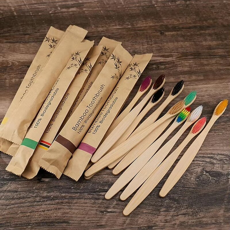 Bamboo Toothbrush Manufacturer - OEM Wholesale 100% Eco Friendly Biodegradable Color Brush Kids Adult Disposable Soft Bamboo Toothbrush