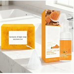 Facial Cleanser Set Manufacturer - Private Label Turmeric & Vitamin C Foaming Cleanser Set with Kojic Acid & Brush