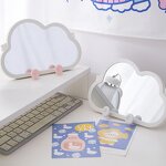 Makeup Mirror Manufacturer - Hot Selling Clouds Shape Girls` Desktop Mirror Private logo High Quality PVE Makeup Mirror Hanging Holes