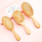 Hair Brush Manufacturer - Wholesale Natural Bamboo Wooden Portable Airbag Massage Comb with Wooden Handle