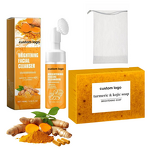 Soap Set Manufacturer - 100% Natural Organic Turmeric Soap Cleanser Set Facial Cleansing Moisturizing Oil Control Brightening Skincare Set