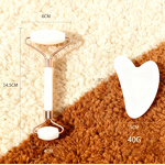 Facial Massager Set Manufacturer - Custom Logo Rose Pink Jade Roller Gua Sha Set Facial Massage Face Lift & Tightening