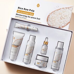 Skincare Set Manufacturer - Custom Logo Wholesale Organic Rice Extract Skincare Set Moisturize Brighten Skin Care Kit for Dry Skin