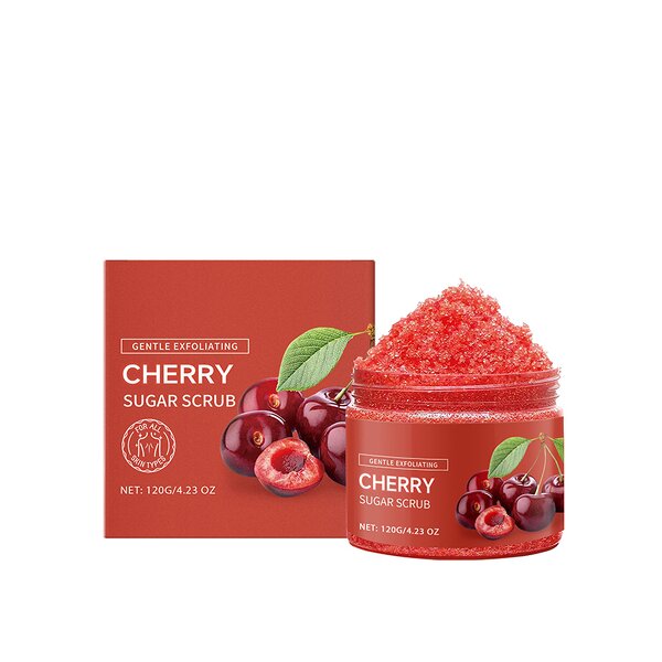 Body Scrub Manufacturer - Organic Natural Private Label Body Scrub Deep Cleansing Skin Renewal Cherry Body Scrub for Unisex