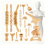 Massage Roller Manufacturer - Hot Selling Neck Back Shoulders Lift Body Sculpting Wooden Wood Therapy Roller Tools Kit
