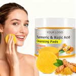 Cleansing Pads Manufacturer - Hot Selling 60Pcs Face Facial Cleanser Brightening Exfoliating Kojic Acid Turmeric Cleansing Toner Pads
