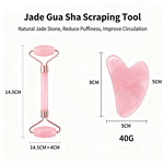 Facial Massage Tool Manufacturer - Custom logo Wholesale Natural Crystal Facial Jade Roller Gua Sha Pink White Gemstone Tool