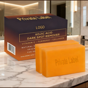 Bath Soap Manufacturer - Custom Logo Organic Natural Facial Dark Spots Remover Anti-Acne Turmeric Handmade Soap