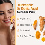 Cleansing Pads Manufacturer - Hot Selling 60Pcs Face Facial Cleanser Brightening Exfoliating Kojic Acid Turmeric Cleansing Toner Pads