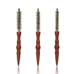 Hair Styling Comb Manufacturer - Private Label Factory Curly Hair Rolling Nylon Bristle Solid Wood Spiral Brush
