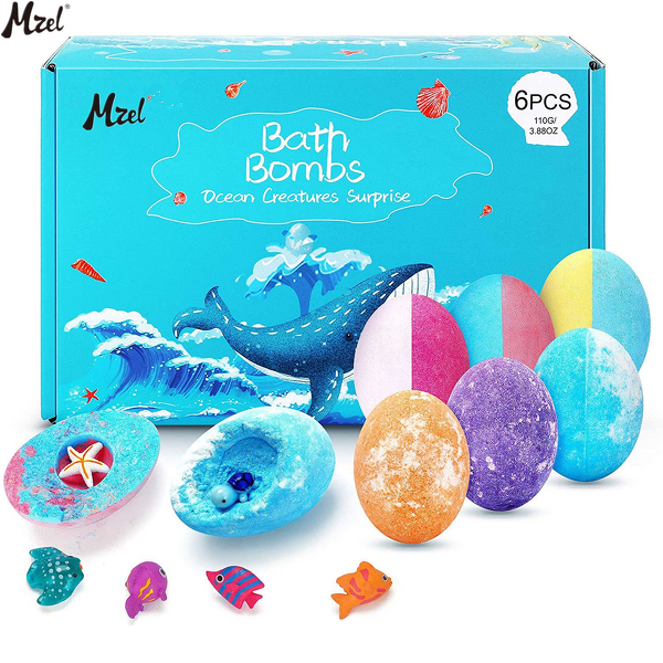 Bath Bombs Gift Set Manufacturer - Surprise Toys Inside SEA Animals Natural Safe for Kids