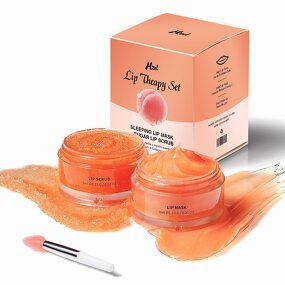 Lip Treatment Set Manufacturer - Private Label Natural Peach Repair Balm Mask Scrub