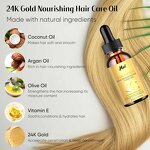 Hair Treatment Serum Manufacturer - 24K Gold Argan Coconut Olive Oil for Frizz Control